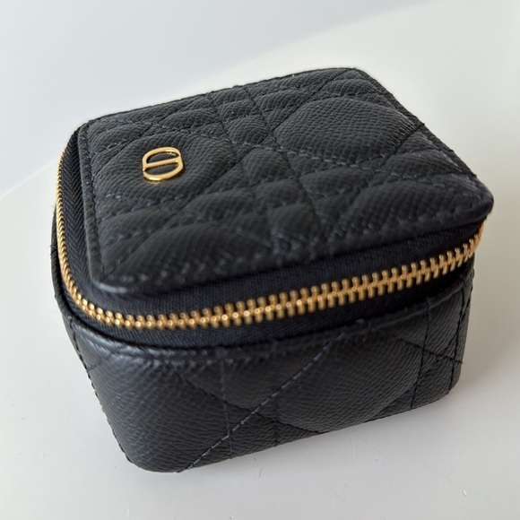 DIOR BLACK LEATHER ZIPPER BOX - Picture 2 of 9